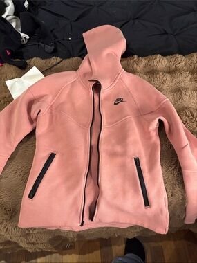 Nike Pink Full-Zip Hooded Teddy Jacket